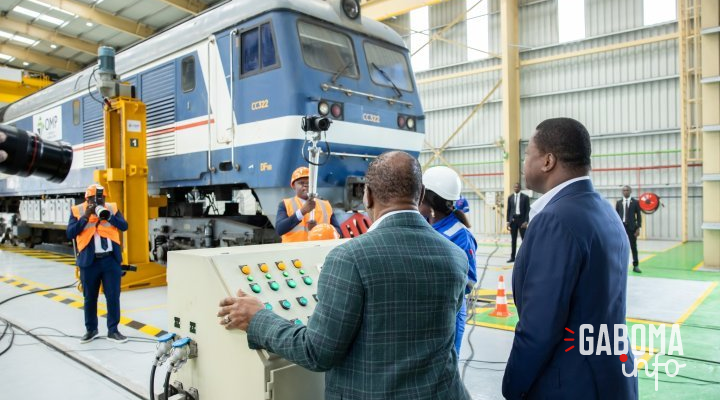 Ali Bongo inaugure 4 ateliers de maintenance du matériel ferroviaire d’Owendo Mineral Port