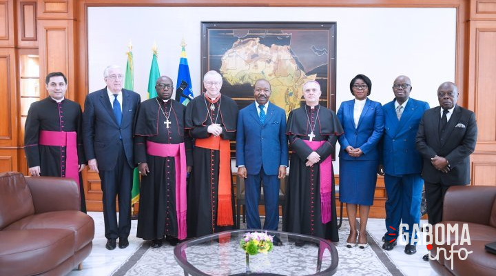 Le Cardinal Pietro Parolin reçu en audience à Libreville au palais présidentiel gabonais