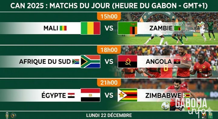 CAN 2025&nbsp;: Mali, Egypte, Afrique du sud en piste... les matchs prévus ce lundi 22 décembre